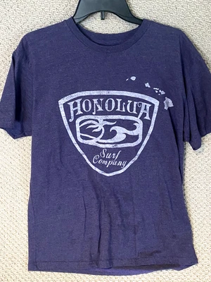 Honolua Surf Co. 夏威夷 T 恤男式大号紫色棉/聚乙烯混纺 — 第 1/4 张图片