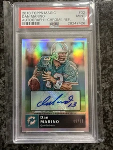 DAN MARINO 2010 Topps Magic Chrome Refractor Auto #/10 PSA 9 Mint - Picture 1 of 2