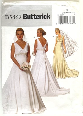 Butterick Misses' Bridal Dress Pattern B5462 Size 16-22 UNCUT - Image 1 of 2