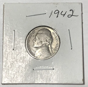 1942 No Mint Mark Jefferson Nickel - WARTIME Composition - Bild 1 von 3