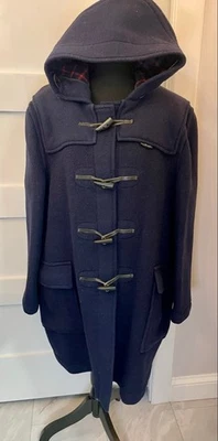 Gloverall Original Inglés Abrigo de Lona Azul Marino Lana Con Capucha Para Hombres EE. UU. 42 Foto 1 de 4