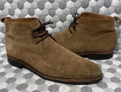 Allen Edmonds 棕色麂皮绒短靴男式 12D Theo 棕褐色踝靴 — 第 1/4 张图片