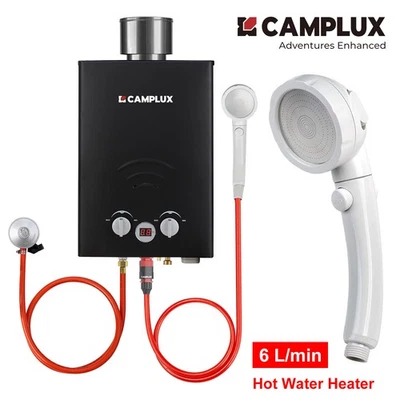 6L LPG Hot Water Heater Propane Gas Tankless Instant Boiler Shower kit CAMPLUX - Image 1 of 4