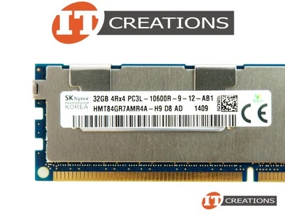 SK HYNIX 32GB PC3L-10600R DDR3-1333 REG ECC 1.35V MEMORY MODULE HMT84GR7AMR4A-H9 - Image 1 of 2