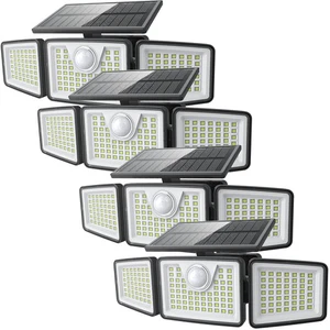 2500LM Solar Lights Outdoor with Motion ,3 Head 270° Wide Angle Street Area L... - Foto 1 di 8