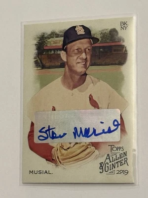 Tarjeta autógrafa 2019 Topps Allen & Ginter firmada por Stan Musial Salón de la fama automática #64 certificado de autenticidad STM Foto 1 de 3