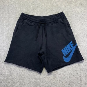 Pantalones Cortos para Sudar Nike Sportswear Para Hombres XL Negro Azul Gráfico Logo Dobladillo Crudo Swoosh - Imagen 1 de 10