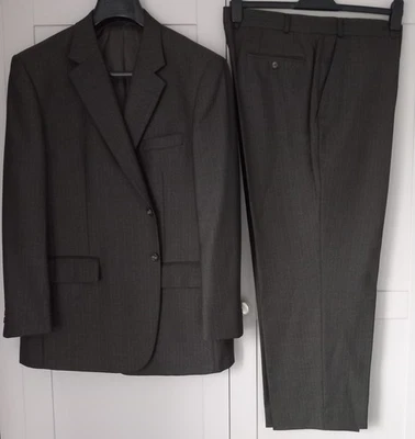 Brook Taverner Brown Pinstripe 2 Piece Suit 46 Short,40 Waist,28.5 Inside Leg - Image 1 of 4