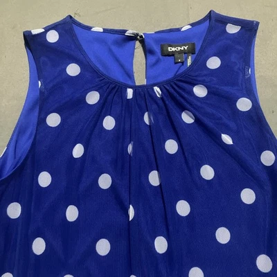 DKNY Blue And White Polka Dot Dress Size 8 - Image 1 of 4