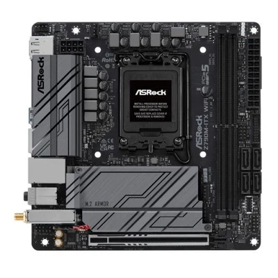 Asrock Z790m-Itx Wifi Intel Z790 1700 Mini Itx 2 Ddr5 Hdmi Dp Edp Wi-Fi 6E 2.5G - Image 1 of 3