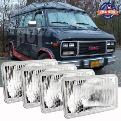 Faros LED 6000k haz sellado alto/bajo 4 piezas para camioneta GMC R2500 1988-1989 Foto 1 de 4