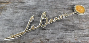 1950s 1960s Chrysler LeBaron Script Emblem Gold 13.25" 58 59 60 61 62 63 64 65 - Picture 1 of 3