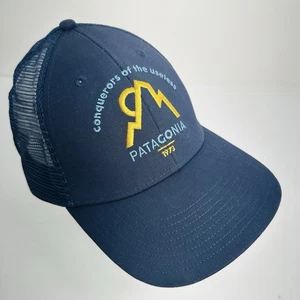 Patagonia Conquerors Of The Useless Trucker Baseball Hat Snap Back Navy Blue - Picture 1 of 9
