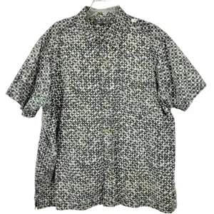 Vintage Croft & Barrow Gray Floral Hawaiian Aloha Shirt Men's Size XXL 1601 - Imagen 1 de 4
