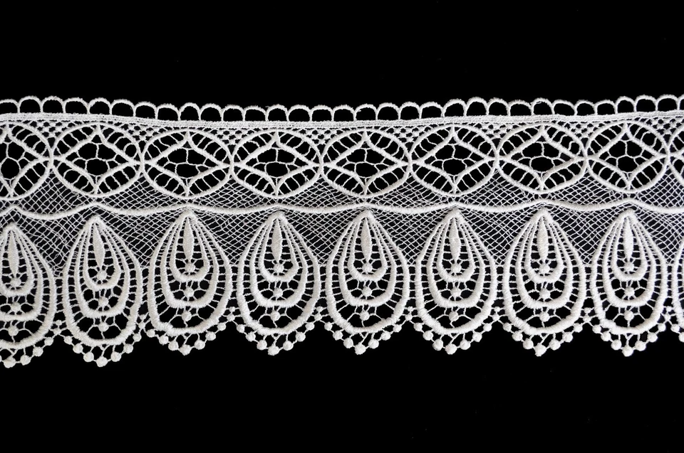 Unotrim 6.5 英寸象牙色复古 Guipure 威尼斯花边装饰扇形边缘 Yardage 出品  — 第 1/1 张图片