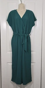 Fred David Jumpsuit Size Medium Freen Cross Front Tie Belt - Picture 1 of 10