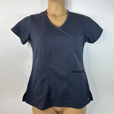 Grey’s Anatomy Barco Active Spandex Stretch Scrub Top Gray Blue Womens XS - Image 1 of 4