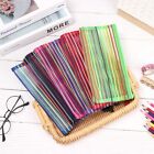 Rainbow Color Nylon Grid Zipper Pencil Case Mesh Pen Bag Cosmetic Storage