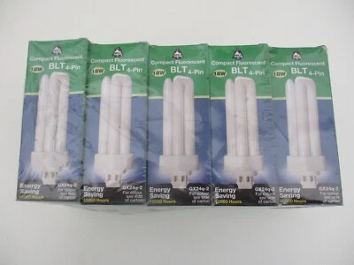 5 X BELL  CFL 18W 4 PIN BLT GX24q-2.  COOL WHITE 4000K. - Image 1 of 4