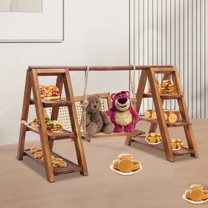 3 Tiers Solid Wooden Simplicity Serving Tray Dessert Stand Decor Cupcake Stand - Picture 1 of 14