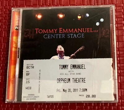 Center Stage Music by Tommy Emmanuel C.G.P 2008 2 CD's with Ticket Stub Foto 1 de 2