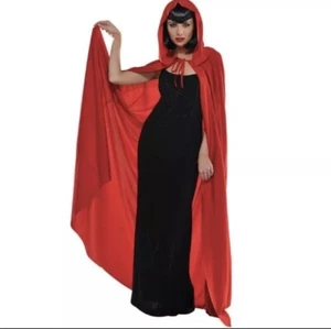 Capucha Adulto Largo Rojo Capa Con Capucha Mujeres Hombres Disfraz Juegos con disfraces Nuevo Halloween - Imagen 1 de 9
