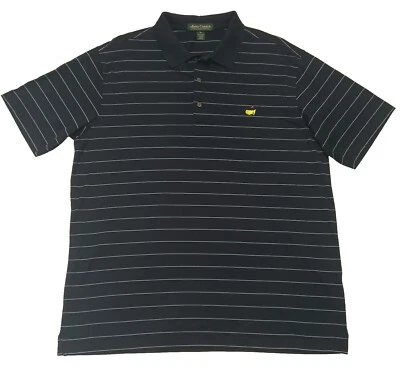 Camisa Polo AMEN CORNER Para Hombres Negra Rayas Masters Talla XL Algodón Pima Augusta Foto 1 de 4