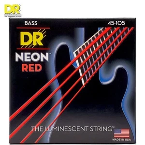 DR NRB-45 Neon Red K3 Coated 4-String Electric Bass Strings 45-105 - Picture 1 of 1