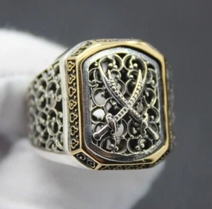 Ali's Sword Zulfiqar Solid 925 Silver Men Ring - Picture 1 of 7