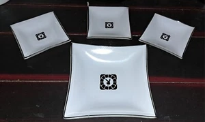 PosacenerePlayboy testa di coniglio bianco quadrato vetro delicato in ottime condizioni lotto di 4 - Foto 1 di 6