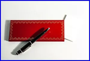 Großer Cartier DIABOLO KUGELSCHREIBER Saphir Cabuchon Schwarz & Platinum m BOX - Bild 1 von 7