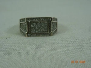 Men's Pinky CZ Rectangle Sterling Silver Ring 925 size 12 925 4.8 grams - Picture 1 of 11