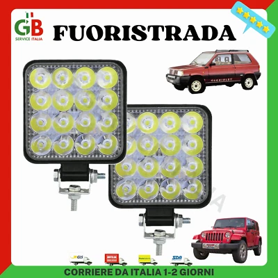 2 FARETTI FARI LUCI A LED DA PER AUTO 12V VOLT LAVORO FUORISTRADA KIT 4X4 4WD Q4 - Immagine 1 di 4