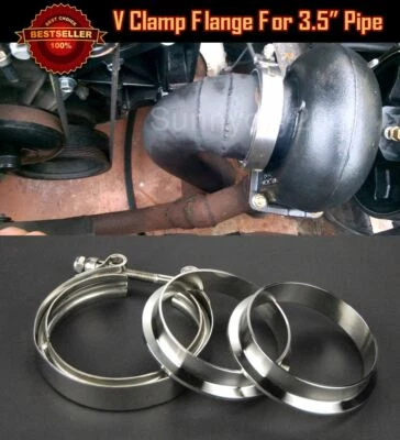 Kit de montaje de brida de abrazadera de banda en V de acero inoxidable T304 para tubo de escape Audi 3,5" O.D Foto 1 de 4