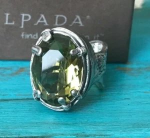 Silpada R1883 Green Olivine Sterling Silver Ring Sz 5.5 Retired with Box - Picture 1 of 8