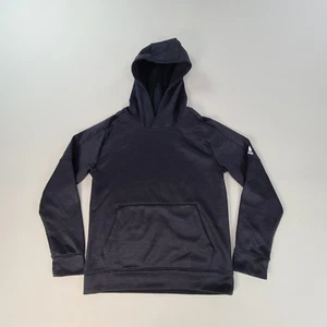 Adidas Sweater Boys Medium Black Hoodie AeroReady Sweatshirt Pullover Kids - Picture 1 of 9