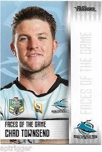 2017 NRL Traders Faces of the Game (FOTG 12/48) Chad TOWNSEND Sharks - Picture 1 of 1