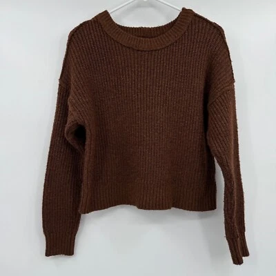 Suéter American Eagle Mujer XS Marrón Cuello Redondo Pullover Tejido Cómodo Acogedor Foto 1 de 4
