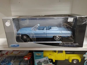 Welly 1963 Chevrolet Impala Blue Convertible Diecast 1/18 - Bild 1 von 7