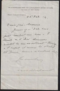1919 General Sir Thomas Lethbridge Napier Morland, BEF, FRANCE to Lt Gore-Browne - Picture 1 of 2
