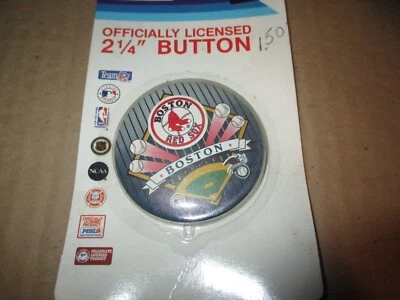 MOC Dead Stock Vintage 90's BOSTON RED SOX Logo 2 1/4" Round Pin By Wincraft - Image 1 of 2