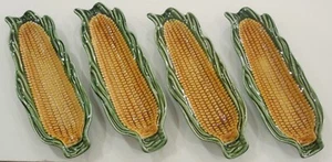 Vtg Set of 4 OLFAIRE Majolica Corn on Cob Dishes Made in Portugal ~ Never Used - Picture 1 of 5