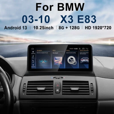 10.25" Android 13 Head Unit Radio Carplay GPS Navigation for BMW X3 E83 2004-10 - Image 1 of 4