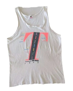 Vintage 80s Single Stitch Running Workout Tank Top Training For The Rock 1989 - Picture 1 of 9