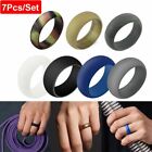 7 Pack Silicone Wedding Engagement Ring Men Women Rubber Band Gym Sports Set US