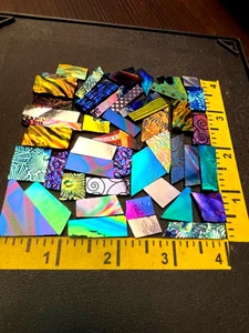 90 COE DICHROIC GLASS- New scrap #32 black base - Picture 1 of 1