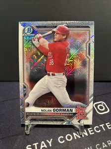 2021 Bowman Chrome 1st Mojo Refractor Nolan Gorman St. Louis Cardinals - Picture 1 of 2