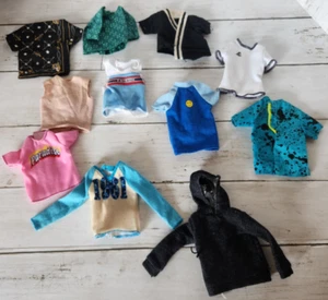 Barbie Ken Tops Tanks Shirts Hoodie Pink Black Blue Doll Size Lot READ - Picture 1 of 7