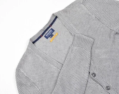Men's Woolrich Grey Knited 100% Linen Button Front Cardigan USA M / UK L ITALY Foto 1 de 4