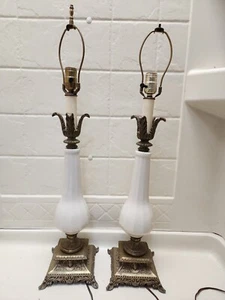 Hollywood Regency Table Lamps Pair MCM Vintage Style Rare - Picture 1 of 24